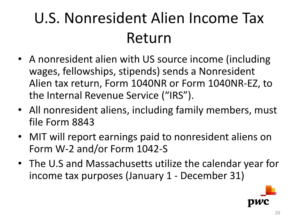 u s nonresident alien income tax return