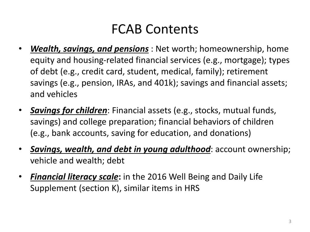 fcab contents