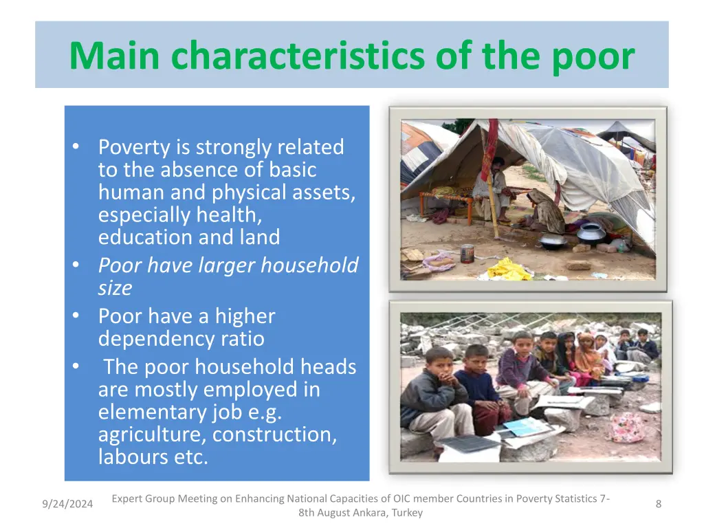 main characteristics of the poor