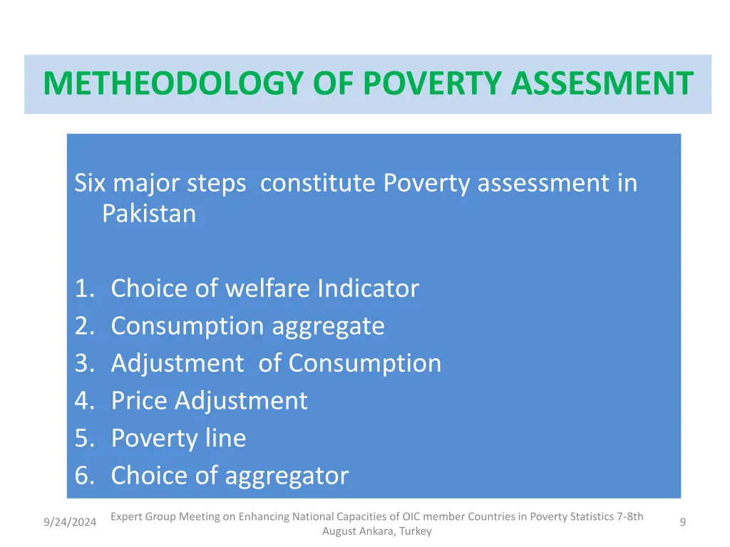 metheodology of poverty assesment