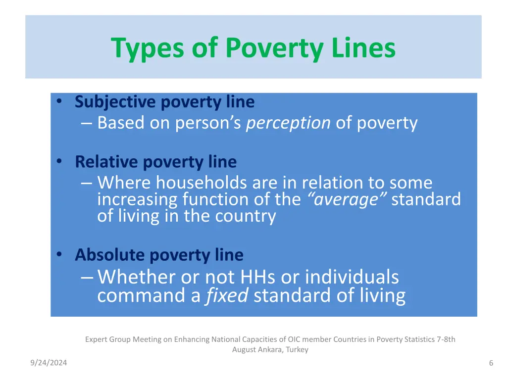 types of poverty lines