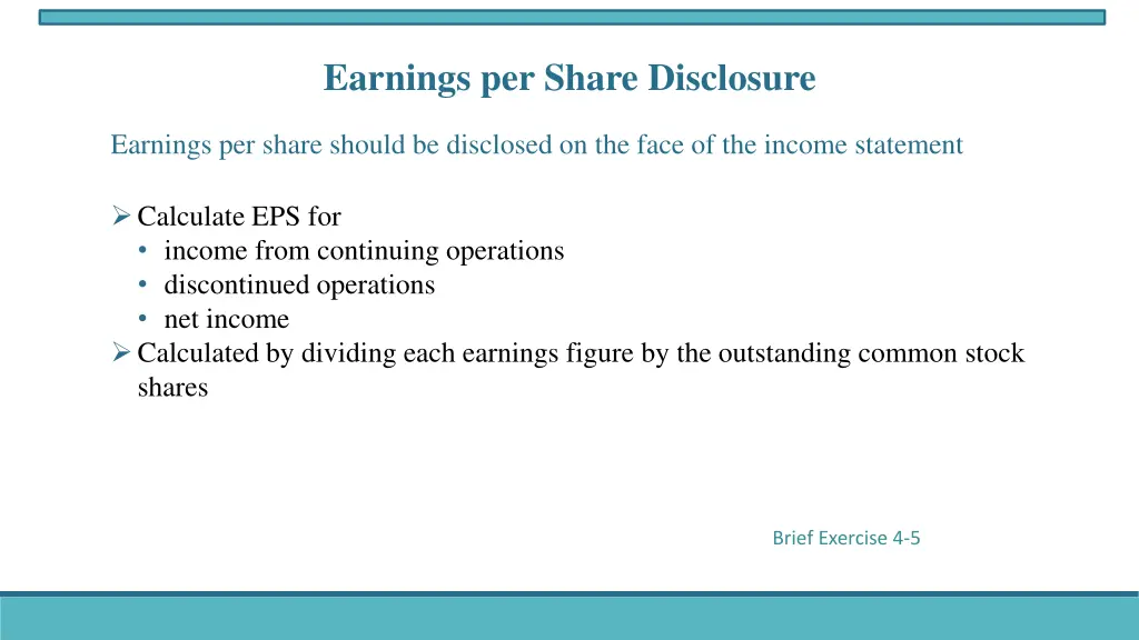 earnings per share disclosure