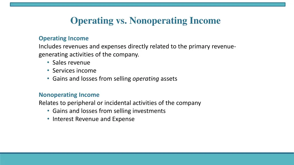 operating vs nonoperating income