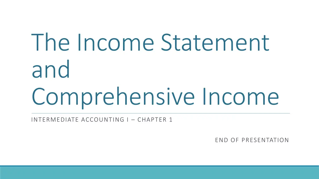 the income statement and comprehensive income 1