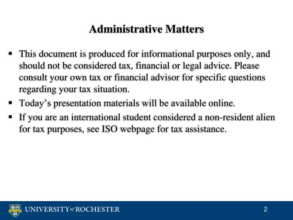 administrative matters