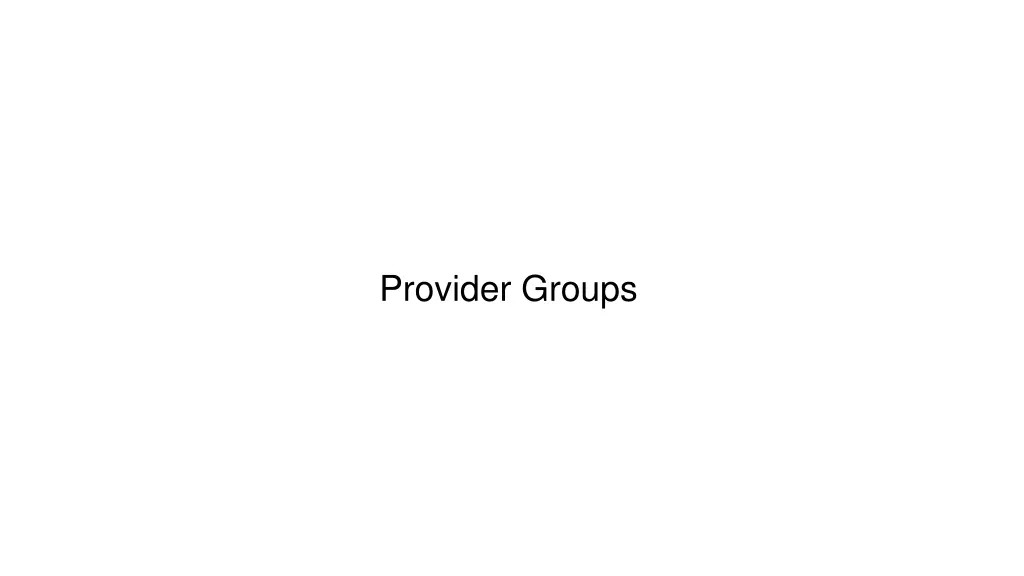 provider groups