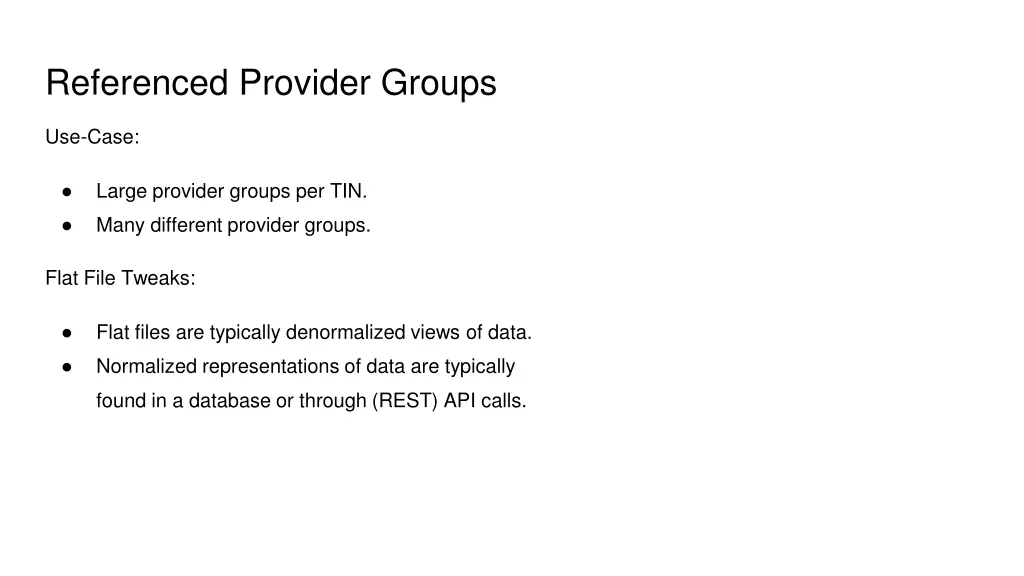 referenced provider groups 1