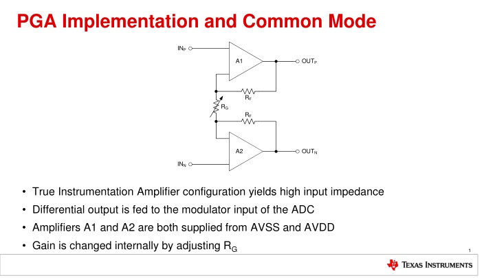 pga implementation and common mode