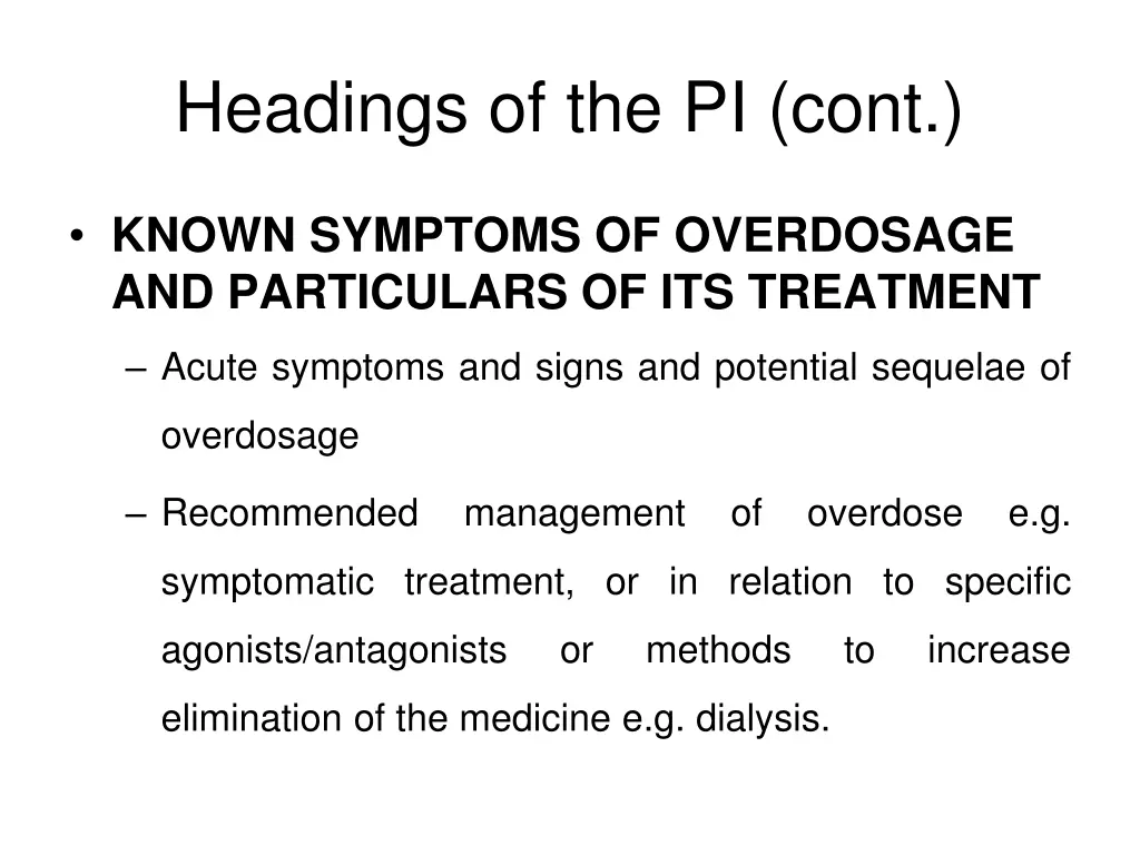 headings of the pi cont 20