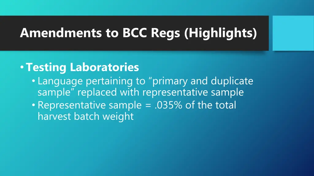 amendments to bcc regs highlights 4