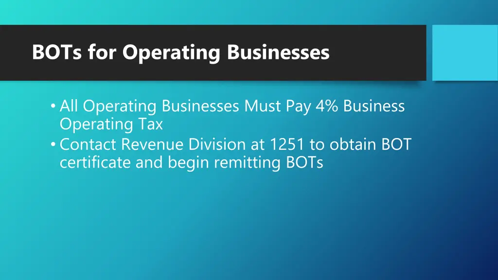 bots for operating businesses