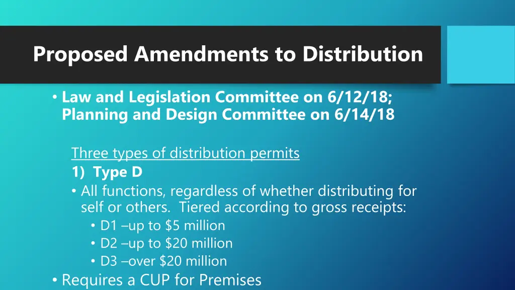 proposed amendments to distribution