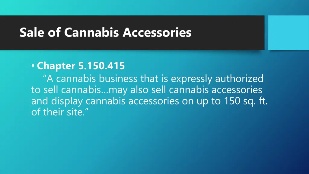 sale of cannabis accessories