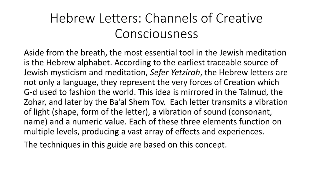 hebrew letters channels of creative consciousness