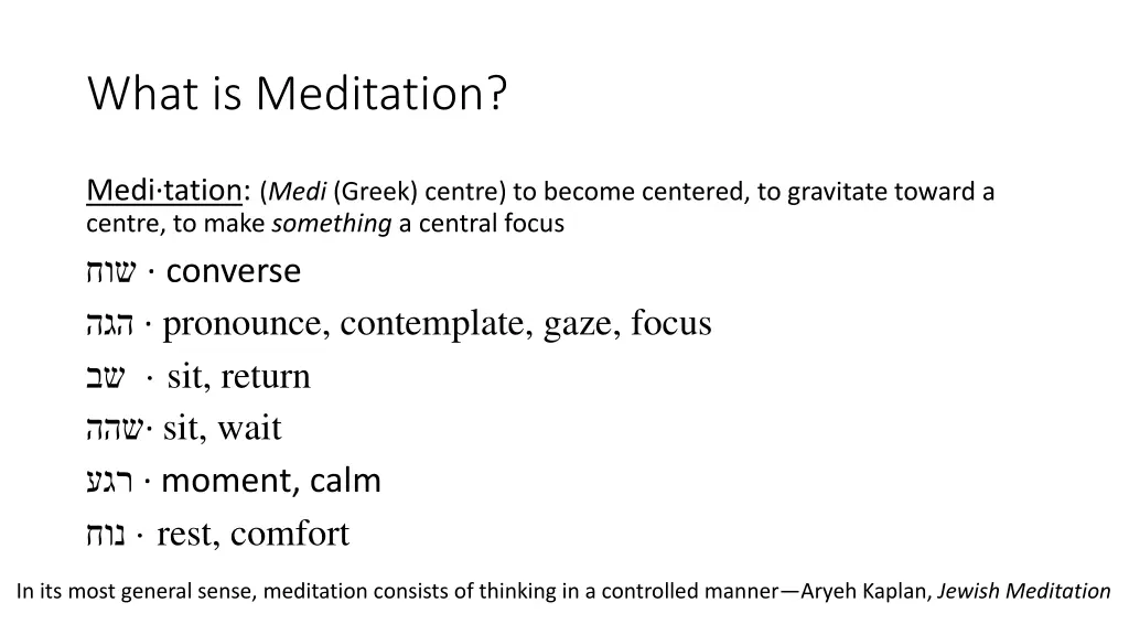 what is meditation