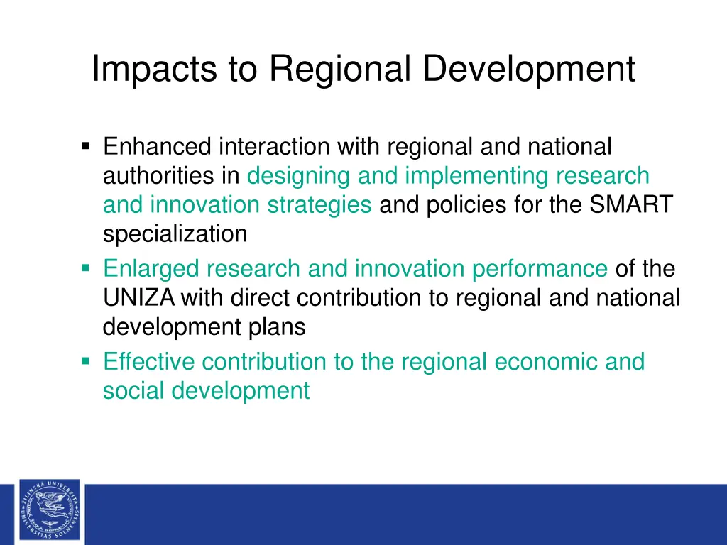 impacts to regional development