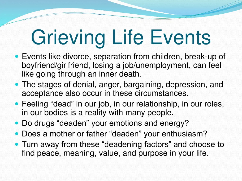 grieving life events events like divorce