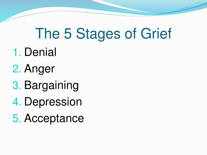 the 5 stages of grief 1 denial 2 anger