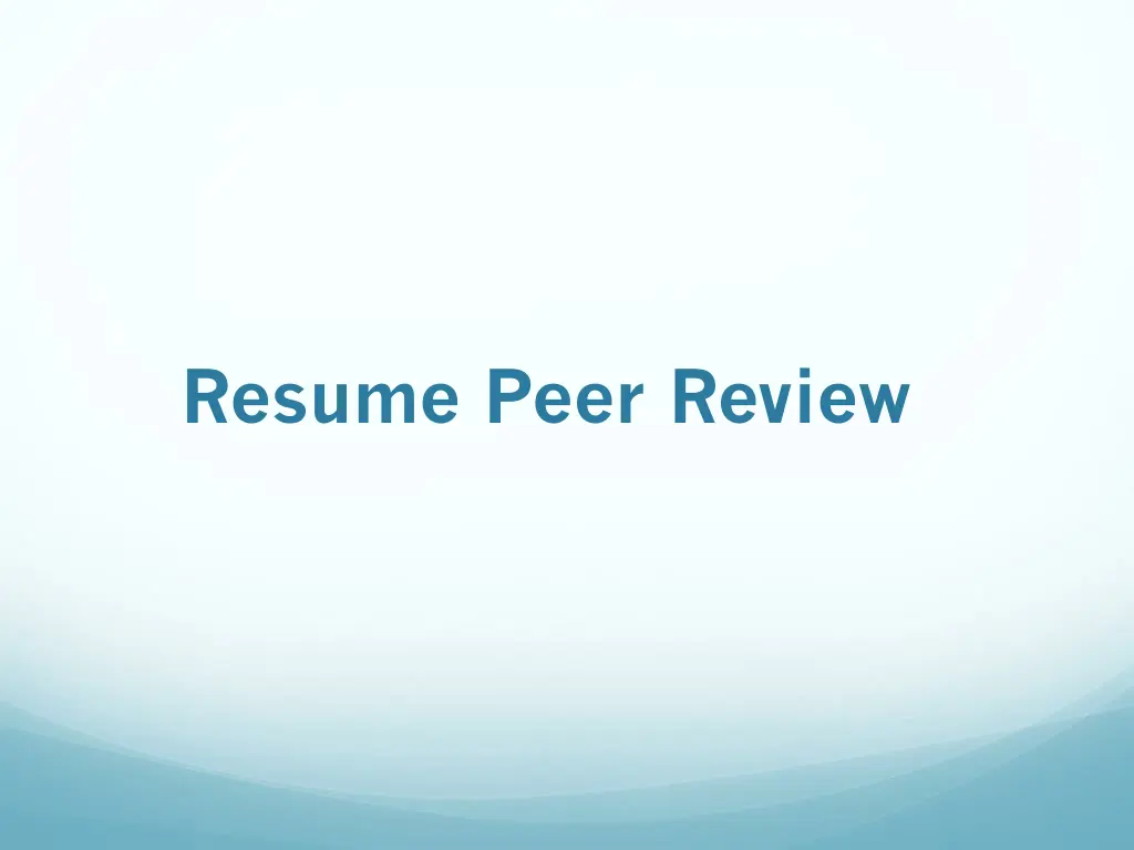 resume peer review