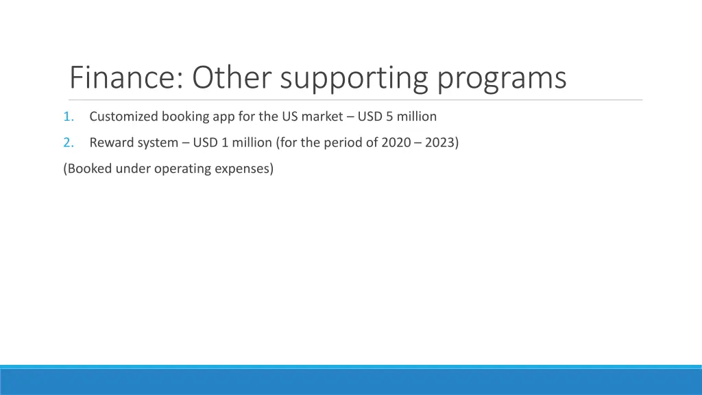 finance other supporting programs