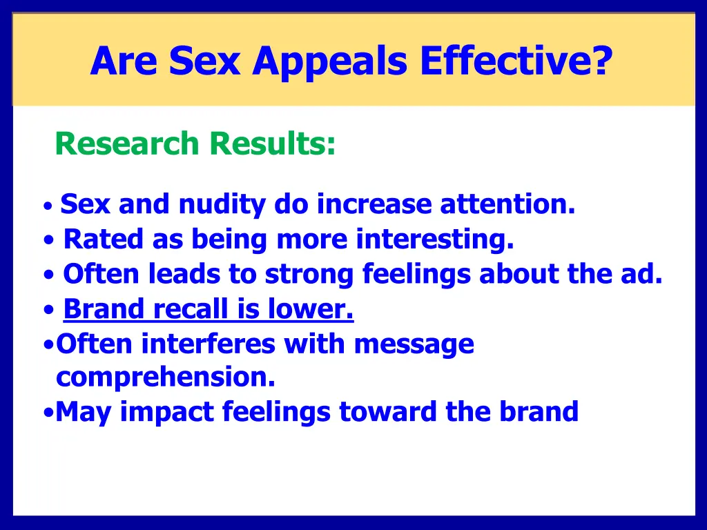 are sex appeals effective