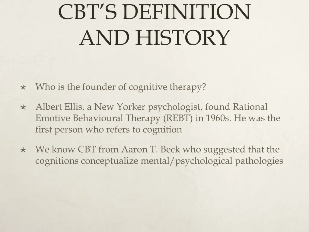 cbt s definition and history