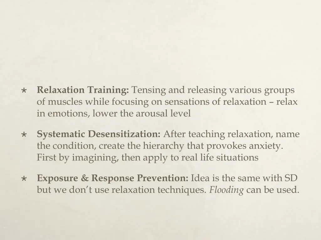 relaxation training tensing and releasing various