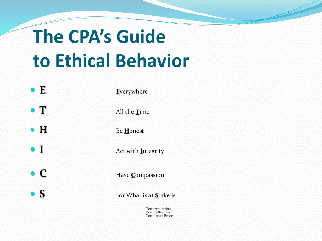 the cpa s guide to ethical behavior 1