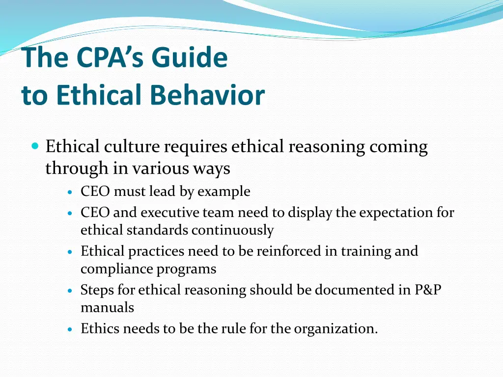 the cpa s guide to ethical behavior 10