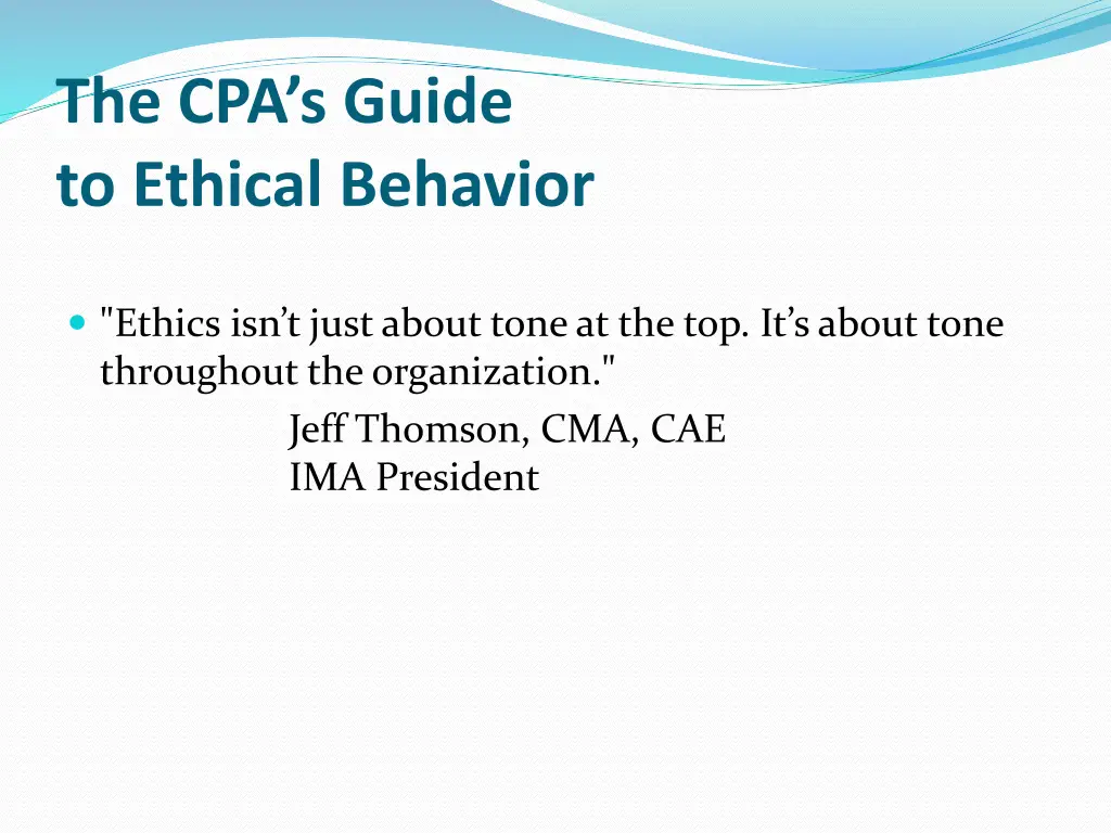 the cpa s guide to ethical behavior 11