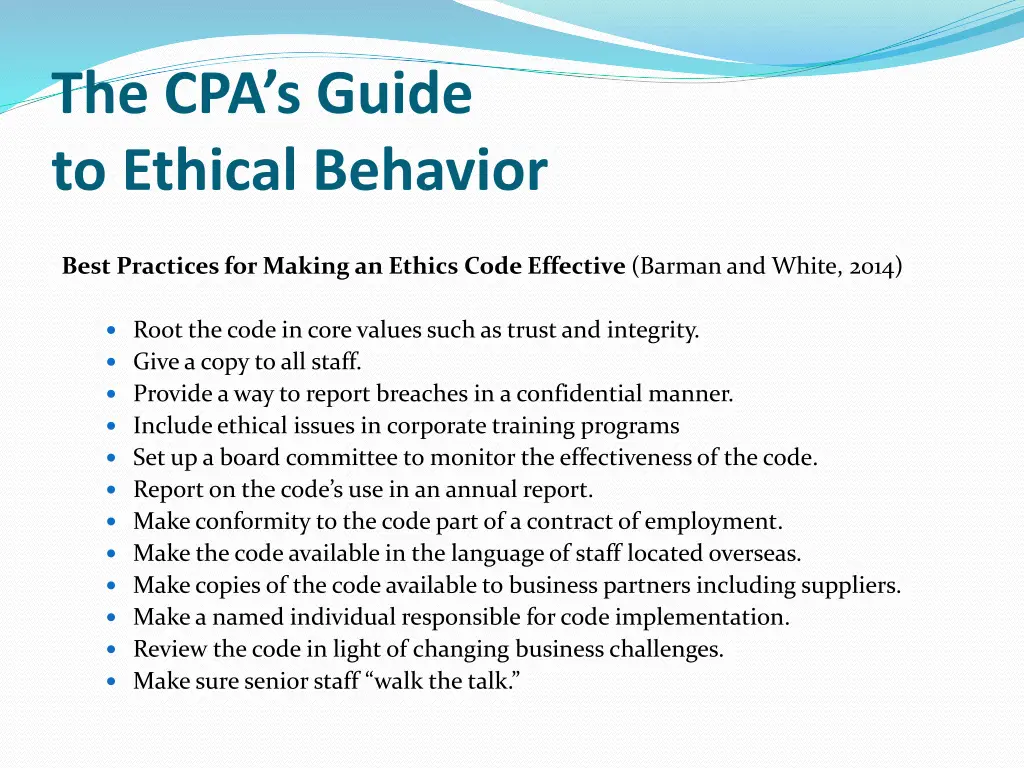 the cpa s guide to ethical behavior 12