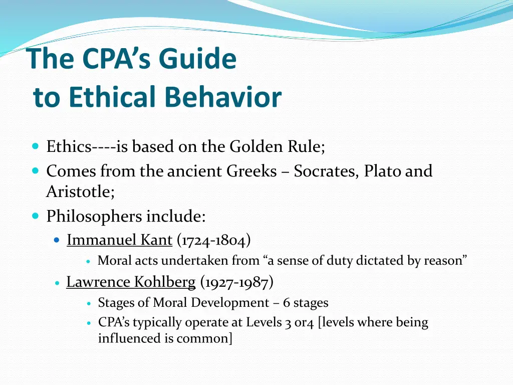 the cpa s guide to ethical behavior 2