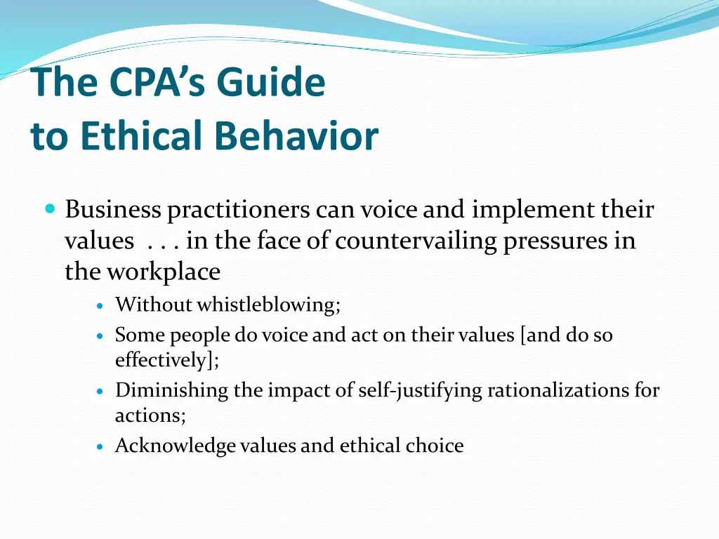 the cpa s guide to ethical behavior 5