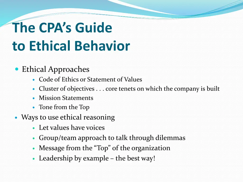 the cpa s guide to ethical behavior 6