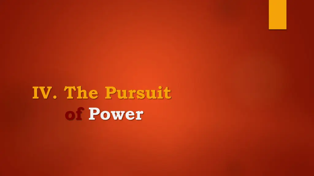 iv the pursuit of power