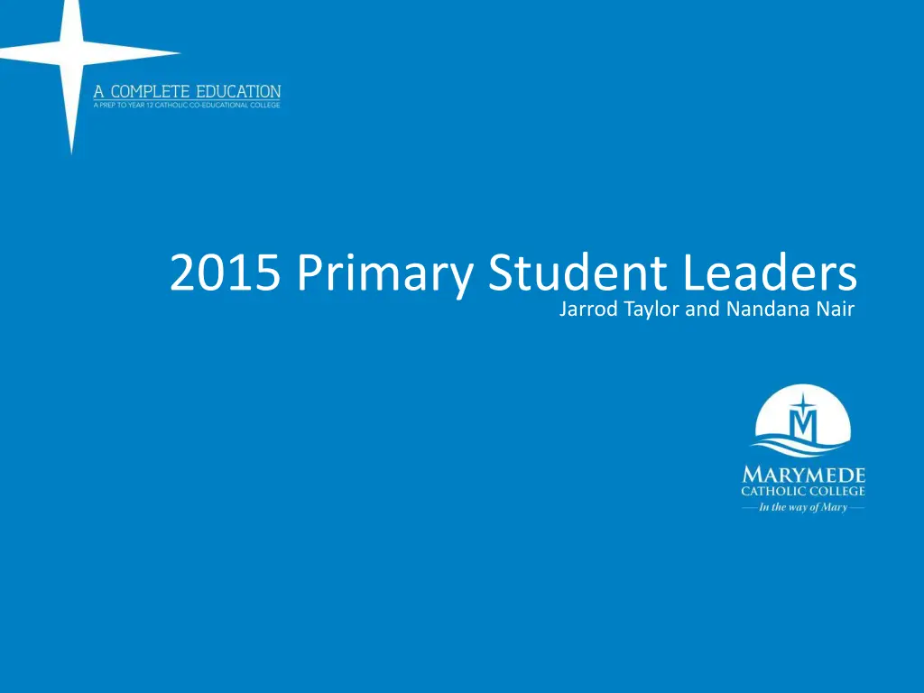 2015 primary student leaders