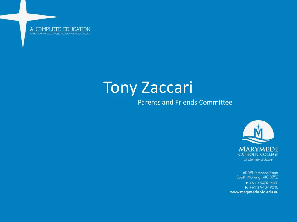 tony zaccari parents and friends committee