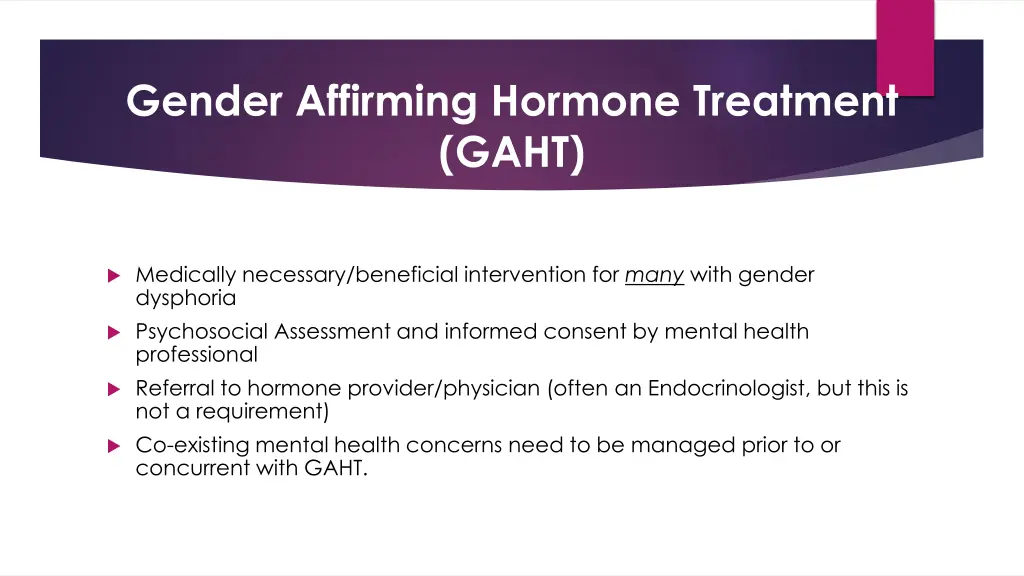 gender affirming hormone treatment gaht