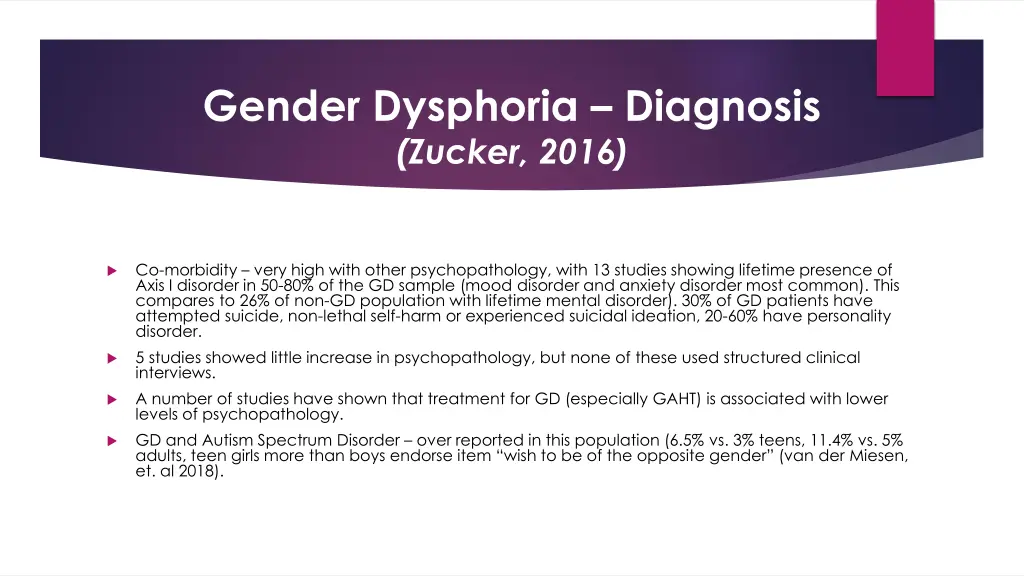 gender dysphoria diagnosis zucker 2016