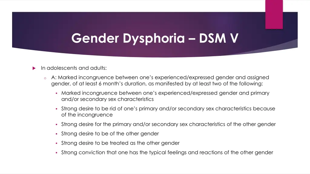 gender dysphoria dsm v