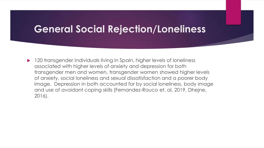 general social rejection loneliness