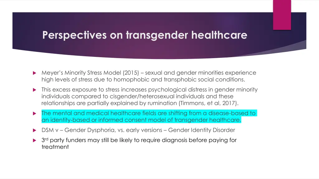 perspectives on transgender healthcare