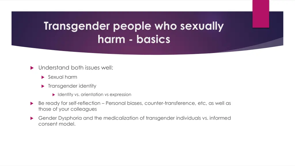 transgender people who sexually harm basics