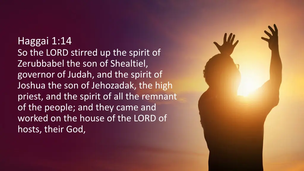 haggai 1 14 so the lord stirred up the spirit