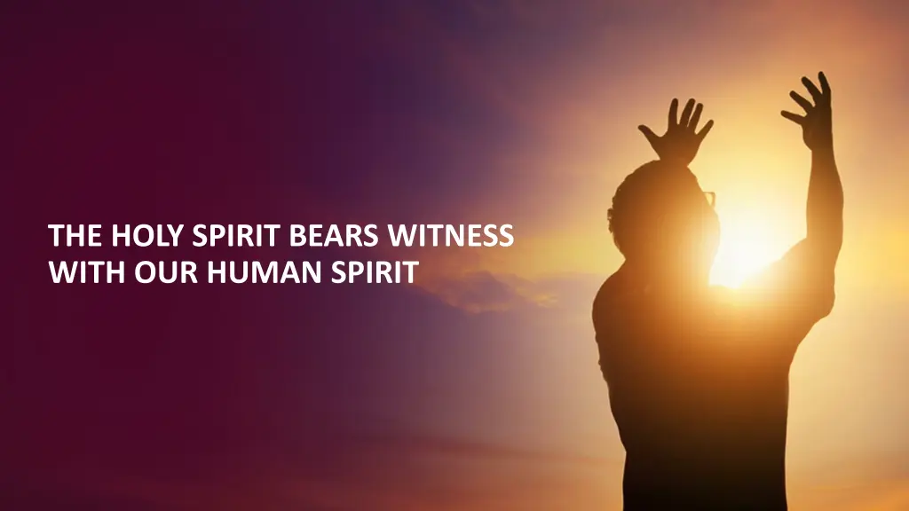 the holy spirit bears witness with our human