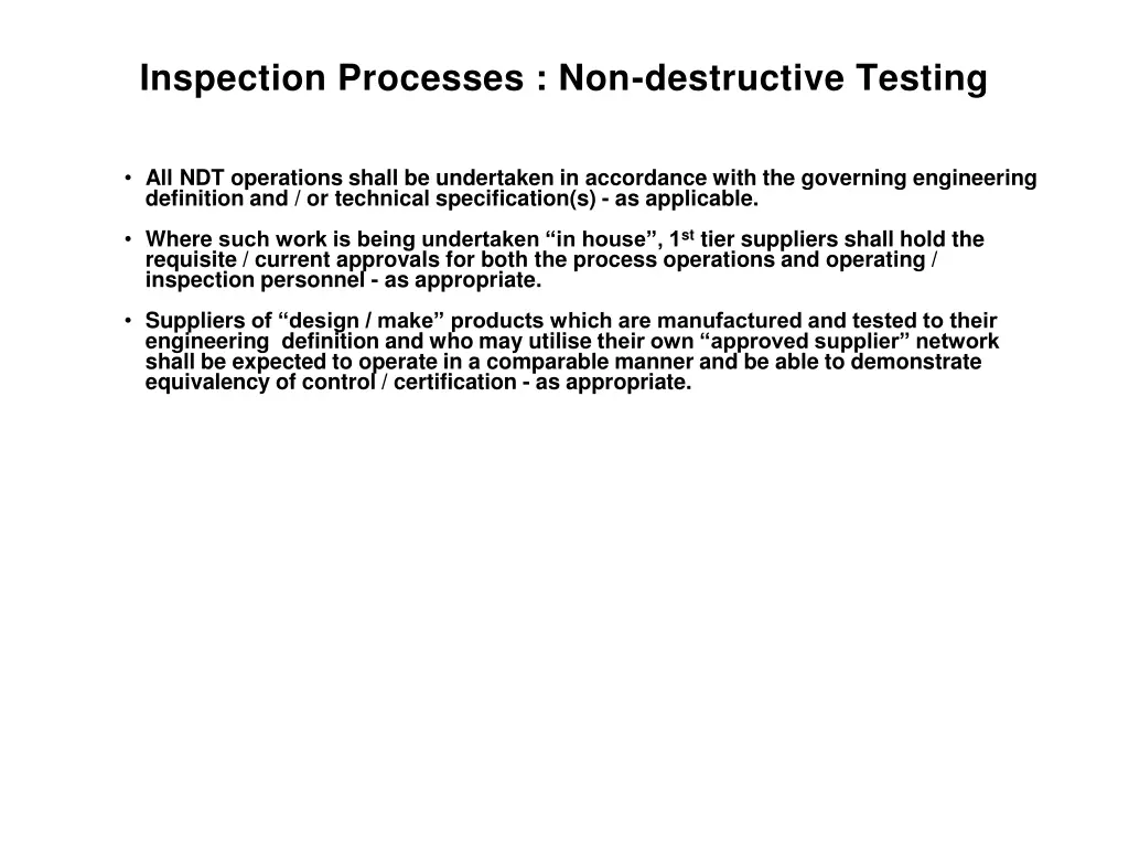 inspection processes non destructive testing