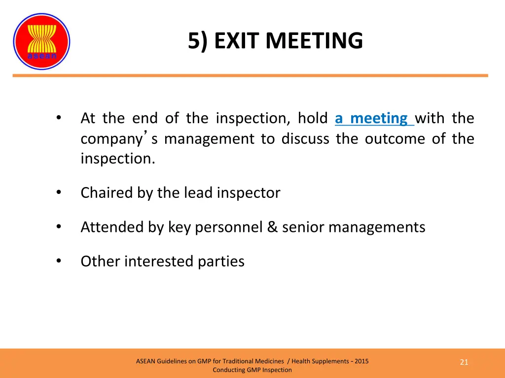 5 exit meeting