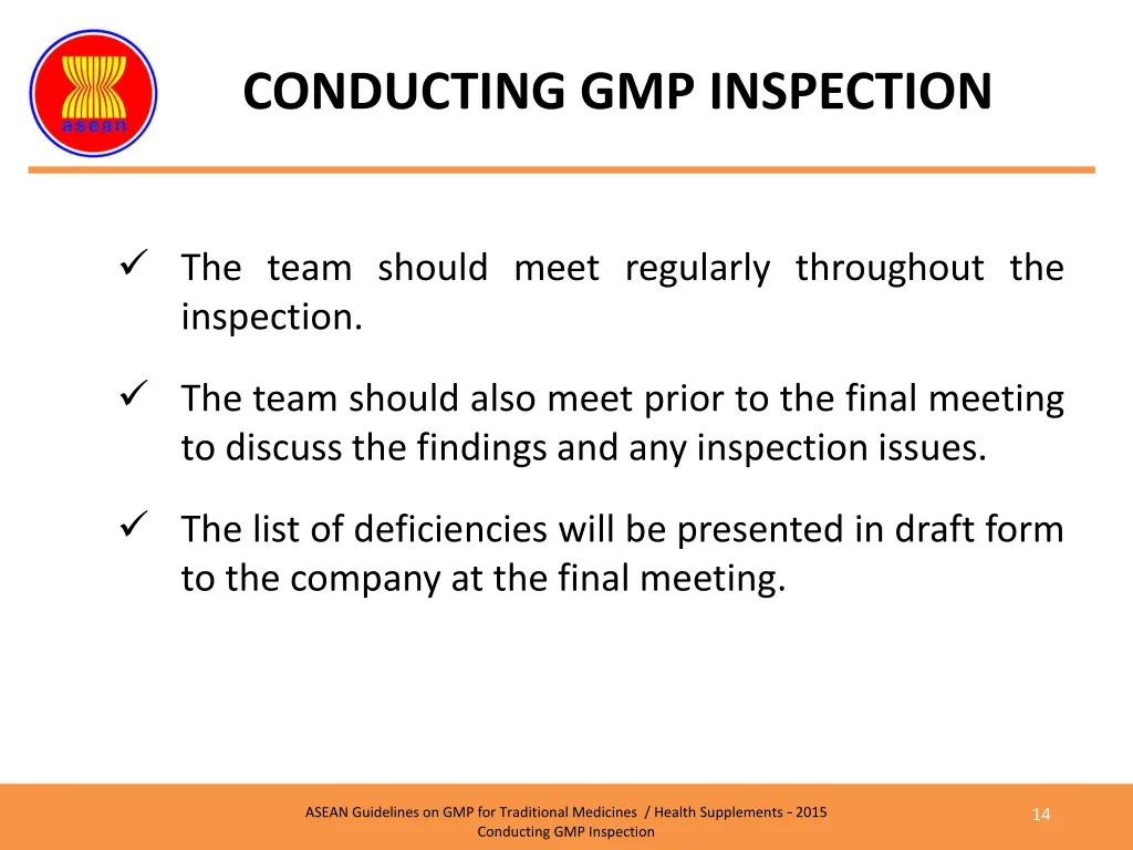 conducting gmp inspection