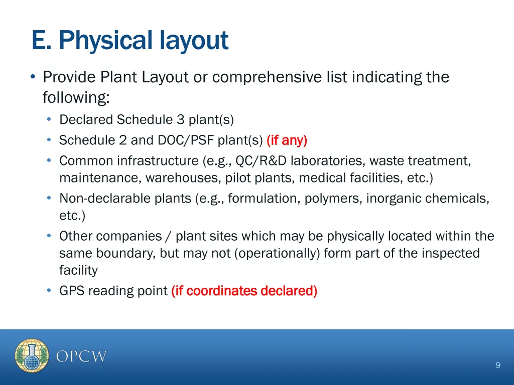 e physical layout