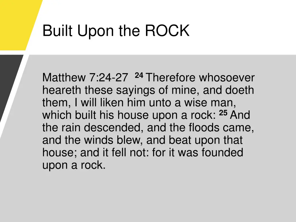 built upon the rock